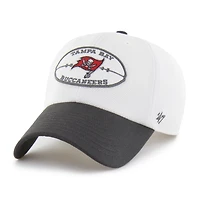 Men's '47 Cream/Pewter Tampa Bay Buccaneers Pique Patch Clean Up Adjustable Hat
