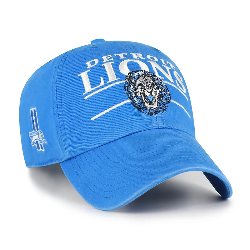 Men's '47 Blue Detroit Lions Throwback Graphic Clean Up Adjustable Hat