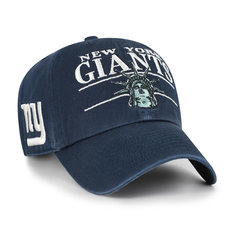 Men's '47 Navy New York Giants Throwback Graphic Clean Up Adjustable Hat
