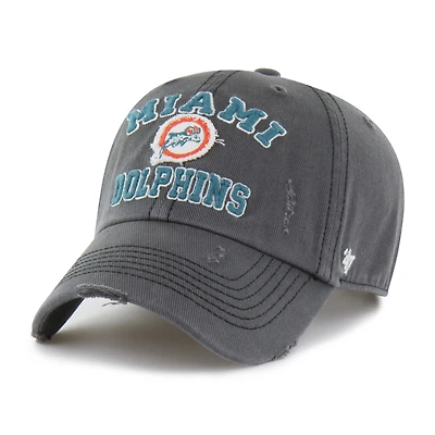 Men's '47 Charcoal Miami Dolphins Seymoore Clean Up Adjustable Hat