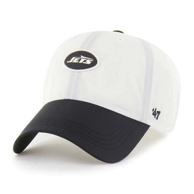 Men's '47 Cream New York Jets Modernia Clean Up Adjustable Hat