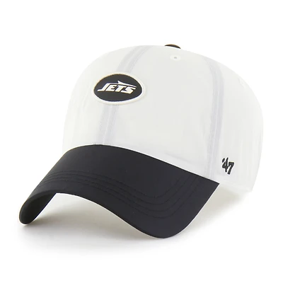 Men's '47 Cream New York Jets Modernia Clean Up Adjustable Hat
