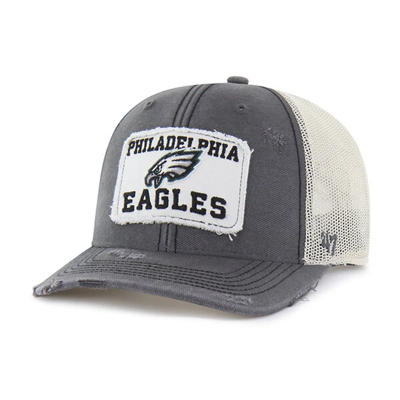 Men's '47 Charcoal Philadelphia Eagles Egremont Well-Worn Adjustable Trucker Hat