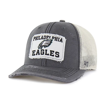 Men's '47 Charcoal Philadelphia Eagles Egremont Well-Worn Adjustable Trucker Hat