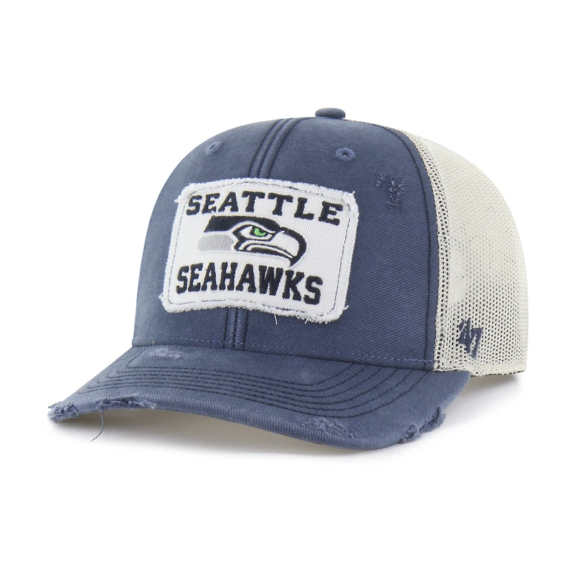 Men's '47 Navy Seattle Seahawks Egremont Well-Worn Adjustable Trucker Hat