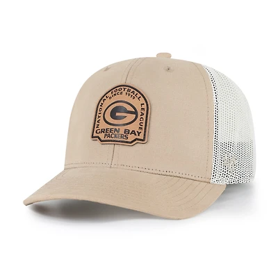 Men's '47 Khaki Green Bay Packers Bonehide Trucker Adjustable Hat