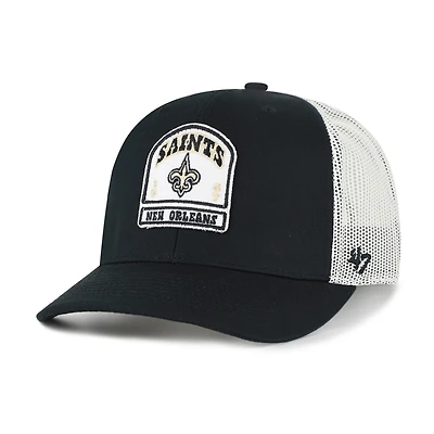 Men's '47  Black New Orleans Saints  Headstone Trucker Adjustable Hat