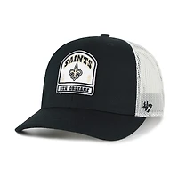 Men's '47  Black New Orleans Saints  Headstone Trucker Adjustable Hat