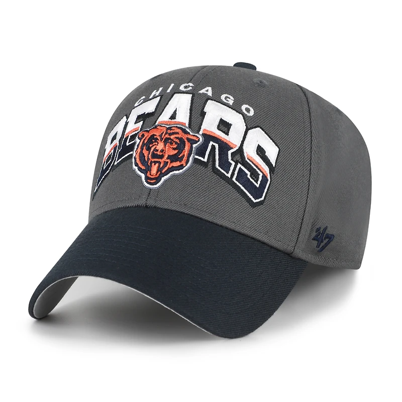 Men's '47 Charcoal Chicago Bears Split Block MVP Adjustable Hat