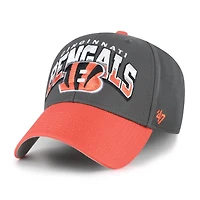 Men's '47 Charcoal Cincinnati Bengals Split Block MVP Adjustable Hat