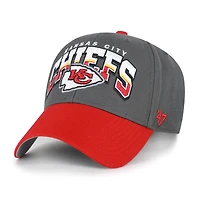 Men's '47 Charcoal Kansas City Chiefs Split Block MVP Adjustable Hat