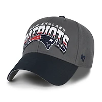 Men's '47 Charcoal New England Patriots Split Block MVP Adjustable Hat
