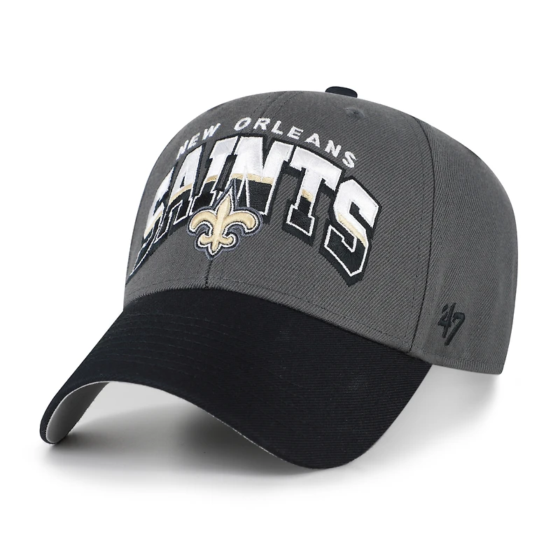 Men's '47 Charcoal New Orleans Saints Split Block MVP Adjustable Hat