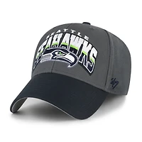 Men's '47 Charcoal Seattle Seahawks Split Block MVP Adjustable Hat