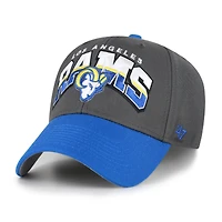 Men's '47 Charcoal Los Angeles Rams Split Block MVP Adjustable Hat