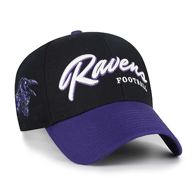 Men's '47  Black Baltimore Ravens Throwback MVP Adjustable Hat