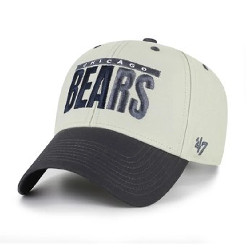 Men's '47 Gray/Black Chicago Bears Half Block Text MVP Adjustable Hat