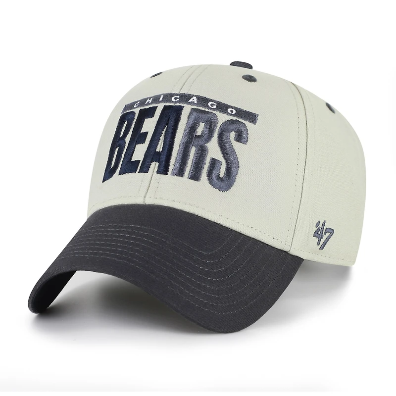 Men's '47 Gray/Black Chicago Bears Half Block Text MVP Adjustable Hat
