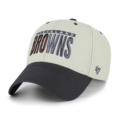 Men's '47  Gray/Black Cleveland Browns Half Block Text MVP Adjustable Hat