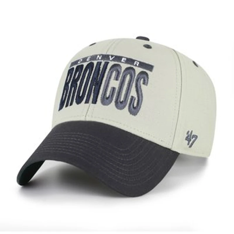 Men's '47  Gray/Black Denver Broncos Half Block Text MVP Adjustable Hat