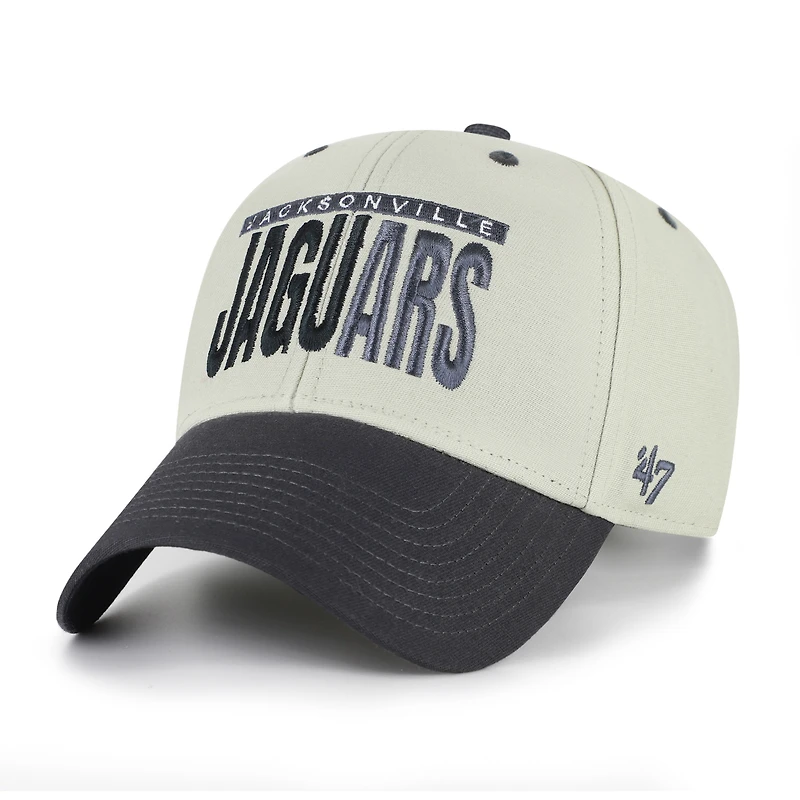Men's '47  Gray/Black Jacksonville Jaguars Half Block Text MVP Adjustable Hat