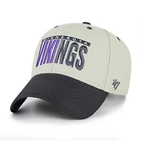Men's '47  Gray/Black Minnesota Vikings Half Block Text MVP Adjustable Hat