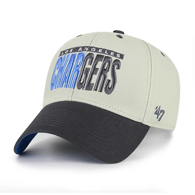 Men's '47 Gray/Black Los Angeles Chargers Half Block Text MVP Adjustable Hat