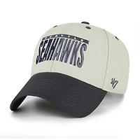 Men's '47  Gray/Black Seattle Seahawks Half Block Text MVP Adjustable Hat