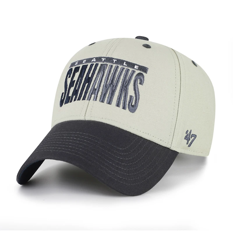 Men's '47 Gray/Black Seattle Seahawks Half Block Text MVP Adjustable Hat