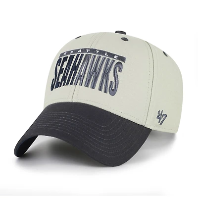 Men's '47 Gray/Black Seattle Seahawks Half Block Text MVP Adjustable Hat