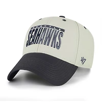 Men's '47  Gray/Black Seattle Seahawks Half Block Text MVP Adjustable Hat
