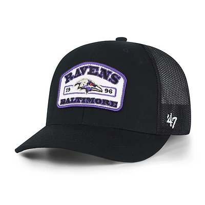 Men's '47 Black Baltimore Ravens Roadway Adjustable Trucker Hat