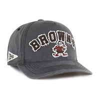 Men's '47 Charcoal Cleveland Browns Throwback Calderwood Well Worn Hitch Adjustable Hat