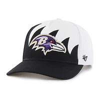 Men's '47 White Baltimore Ravens Jagged Hitch Adjustable Hat