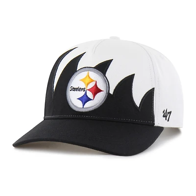 Men's '47 White Pittsburgh Steelers Jagged Hitch Adjustable Hat
