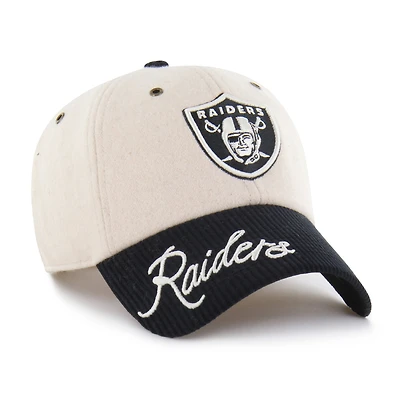 Women's '47 Natural/Black Las Vegas Raiders Rope Script Clean Up Adjustable Hat