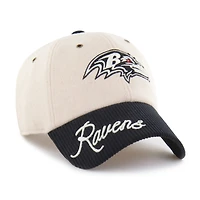Women's '47 Natural/Black Baltimore Ravens Rope Script Clean Up Adjustable Hat