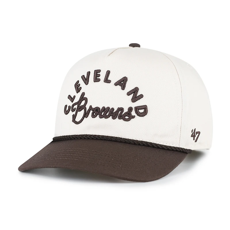 Women's '47 Natural Cleveland Browns Rope Script Hitch Adjustable Hat