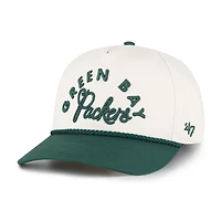 Women's '47 Natural Green Bay Packers Rope Script Hitch Adjustable Hat