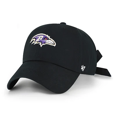 Women's '47 Black Baltimore Ravens  Bow Back Clean Up Adjustable Hat
