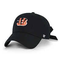 Women's '47 Black Cincinnati Bengals  Bow Back Clean Up Adjustable Hat