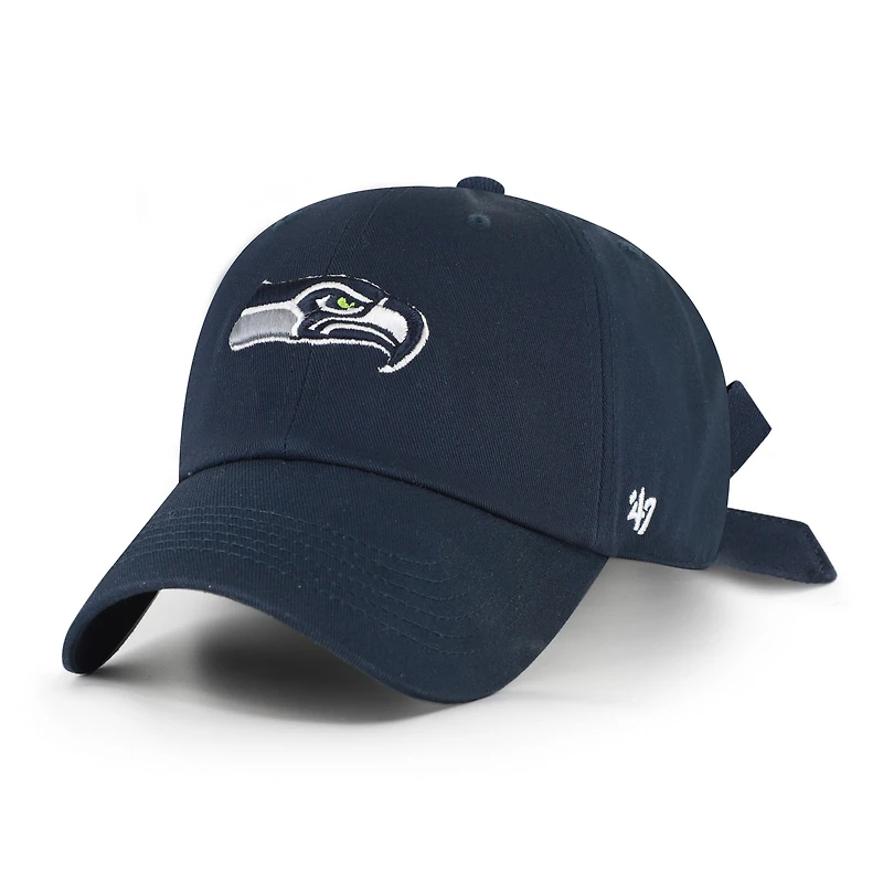 Women's '47 College Navy Seattle Seahawks  Bow Back Clean Up Adjustable Hat