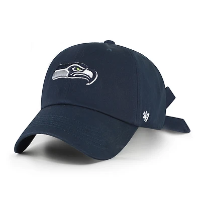 Women's '47 College Navy Seattle Seahawks  Bow Back Clean Up Adjustable Hat