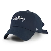 Women's '47 College Navy Seattle Seahawks  Bow Back Clean Up Adjustable Hat