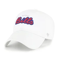 Women's '47  White Buffalo Bills Trendy Script Clean Up Adjustable Hat