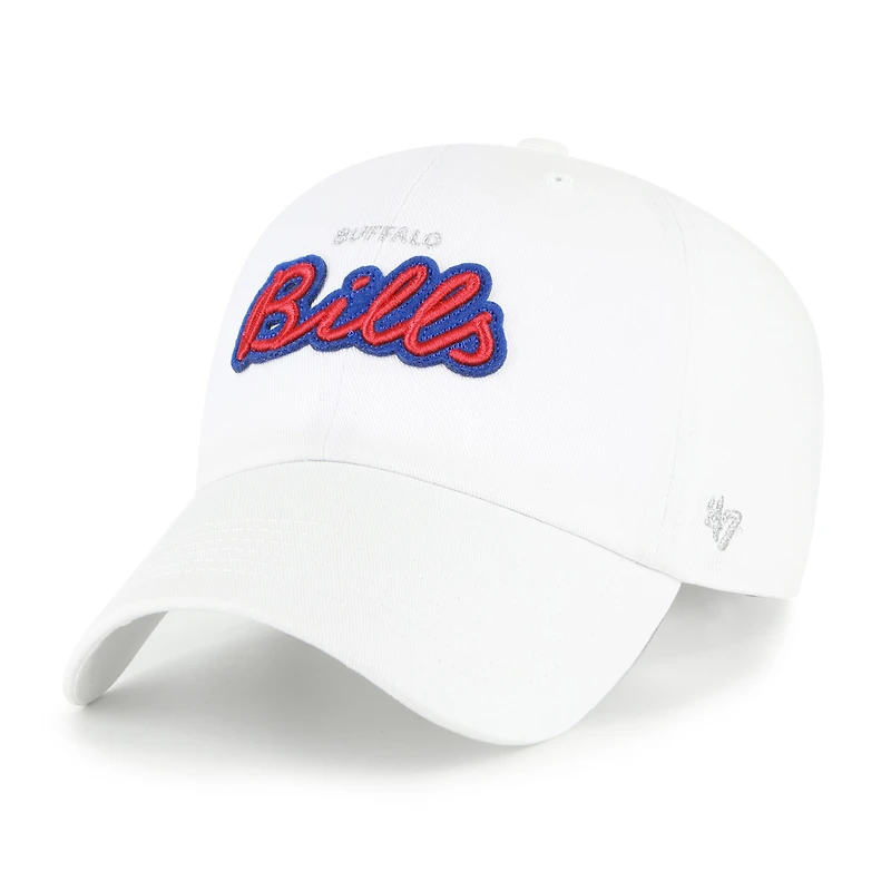 Women's '47 White Buffalo Bills Trendy Script Clean Up Adjustable Hat