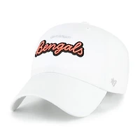 Women's '47  White Cincinnati Bengals Trendy Script Clean Up Adjustable Hat
