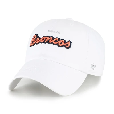 Women's '47 White Denver Broncos Trendy Script Clean Up Adjustable Hat