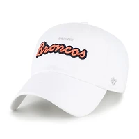 Women's '47  White Denver Broncos Trendy Script Clean Up Adjustable Hat