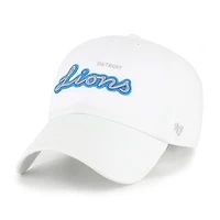 Women's '47  White Detroit Lions Trendy Script Clean Up Adjustable Hat